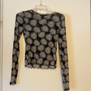 Forever 21 Sheer Printed Long Sleeve Top
